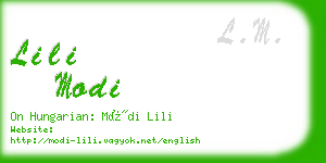 lili modi business card